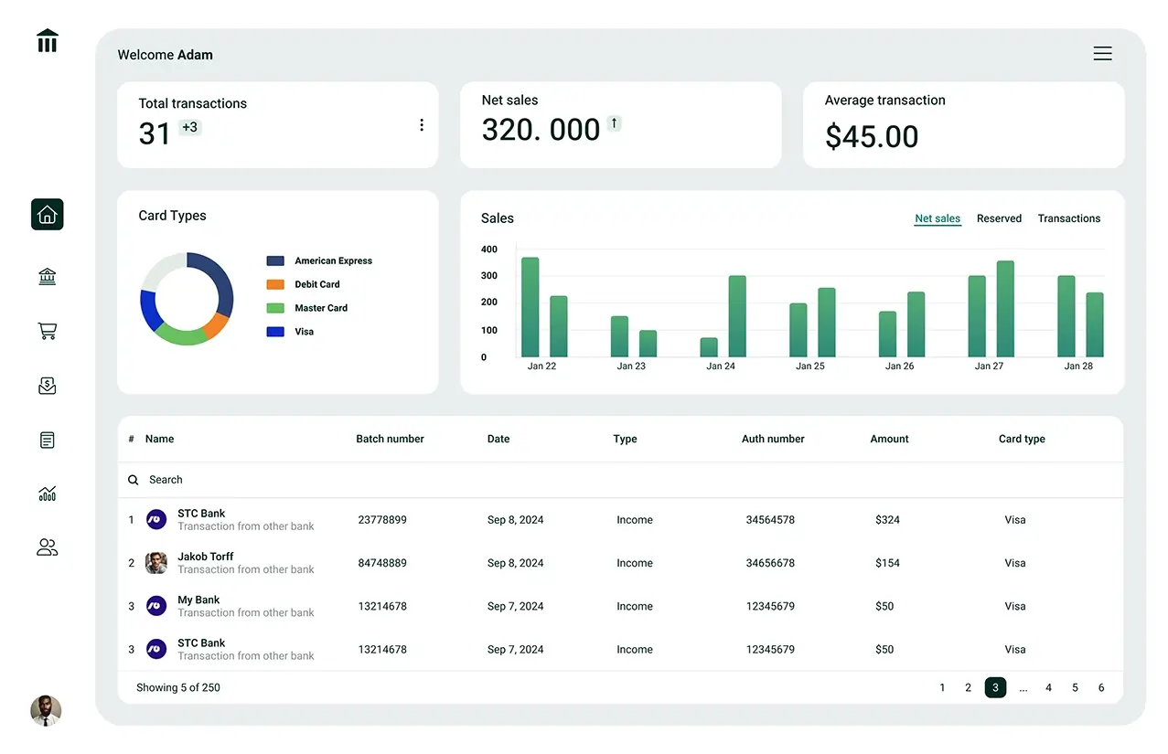 Fintech banking dashboard concept design