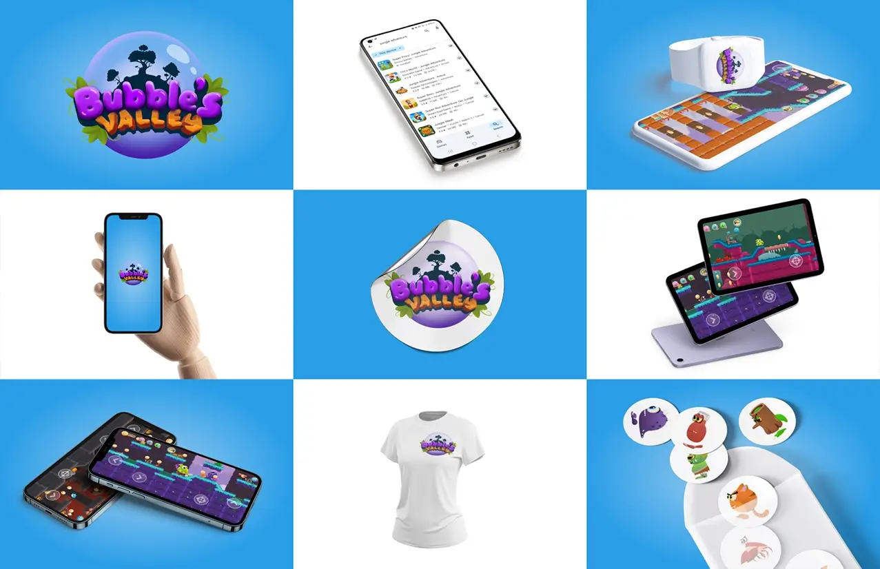 Colorful branding and marketing assets for Super Fizzy mobile game
