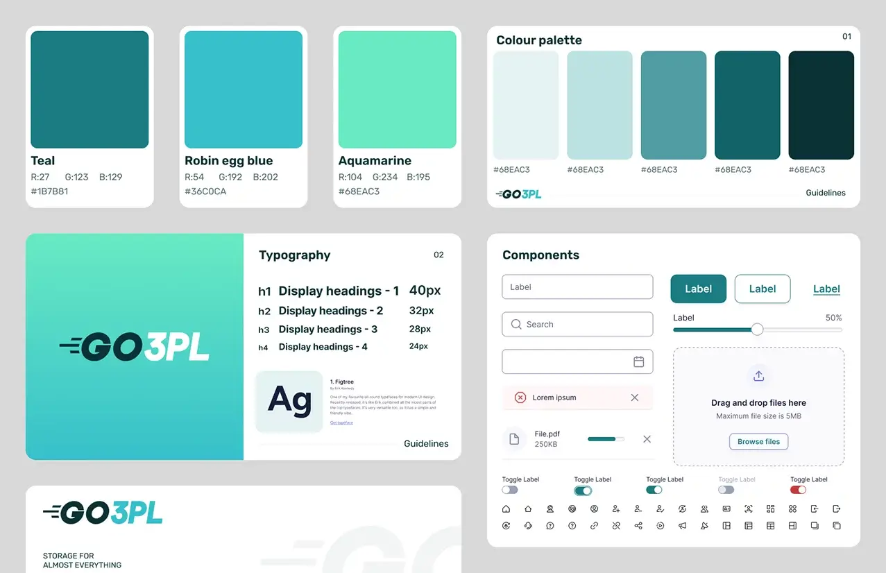 Branding visual identity showcase for Go3PL