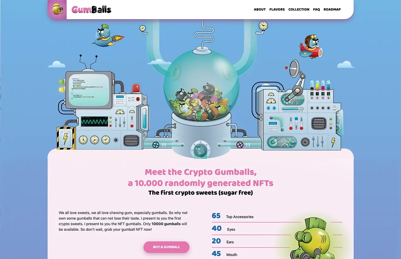 Colorful NFT collection website design