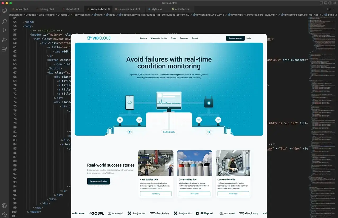 Custom Web Development code and design example