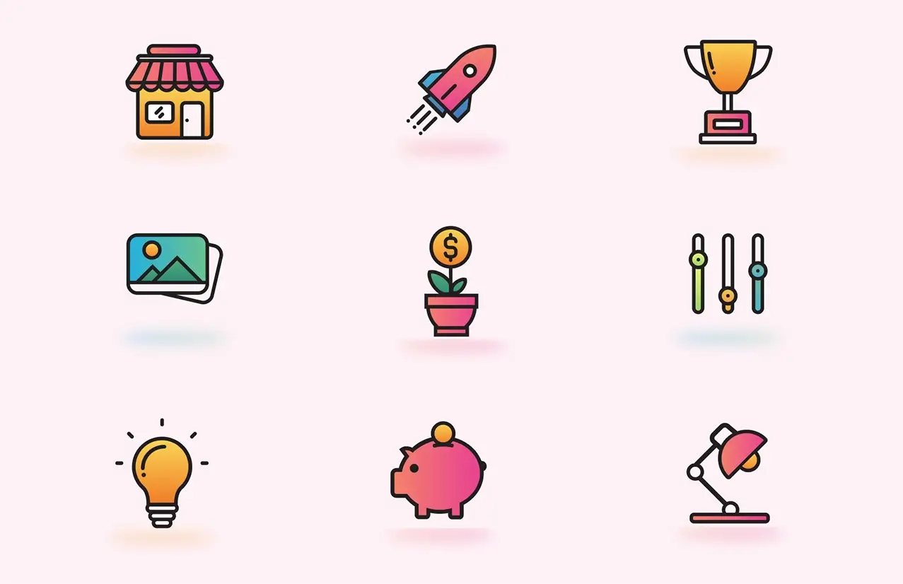 Scalable SVG icons with editable strokes and colors